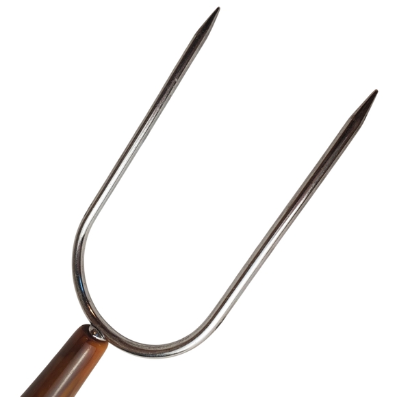 Vntg Bakelite Tortoise Handle and Stainless Steel Carving Fork. - Picture 2 of 9